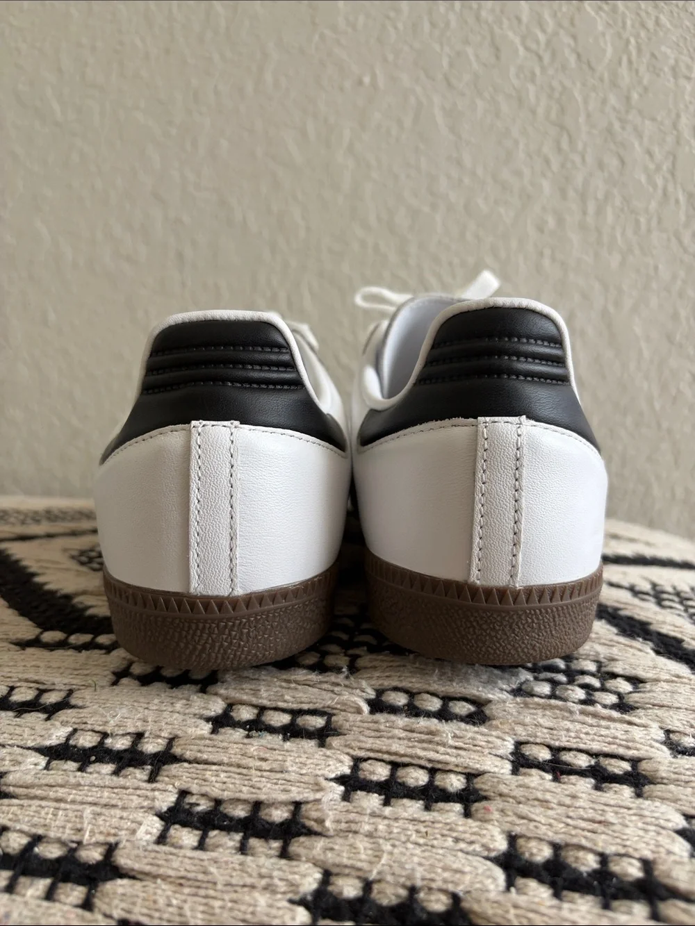 Adidas Samba White Black with Brown Gum Sole Sneakers